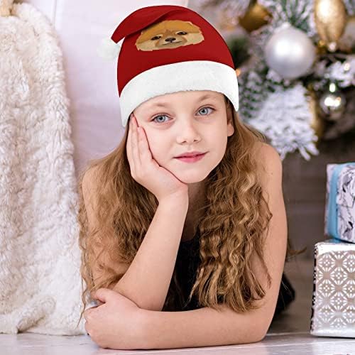 הפומרני כלב פנים חג המולד כובע רך קטיפה סנטה כובע מצחיק כפה עבור חג המולד לשנה חדשה חגיגי מפלגה