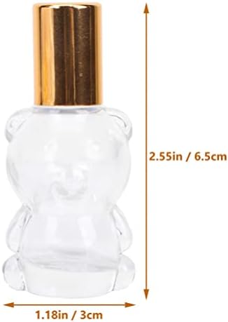 Fomiyes Essentials 6 יחידות בקבוקי רולר שמן אתרי 8 מל בקבוקים בצורת דוב חמוד בצורת ריק גליל זכוכית ברור על בקבוקי בקבוקי