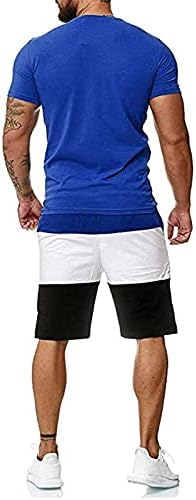 חולצת Tshblock של גברים ומכנסיים קצרים ספורט ספורט תלבושות אתלטיות אימונית 2 גברים חתיכות נוחיות ומכנסיים קצרים