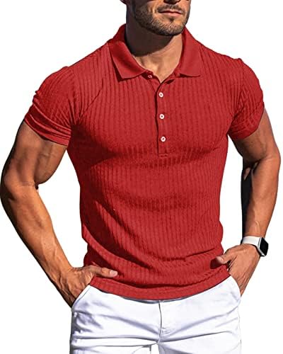 חולצות פולו שרירים לגברים רזים מתאימים שרוול קצר חולצות גולף גברים חולצות יבש