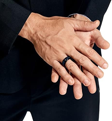 6 ממ / 8 ממ טונגסטן טבעת עבור גברים נשים שחור סלטיק הדרקון וכחול סיבי פחמן שיבוץ נישואים גודל 7-17